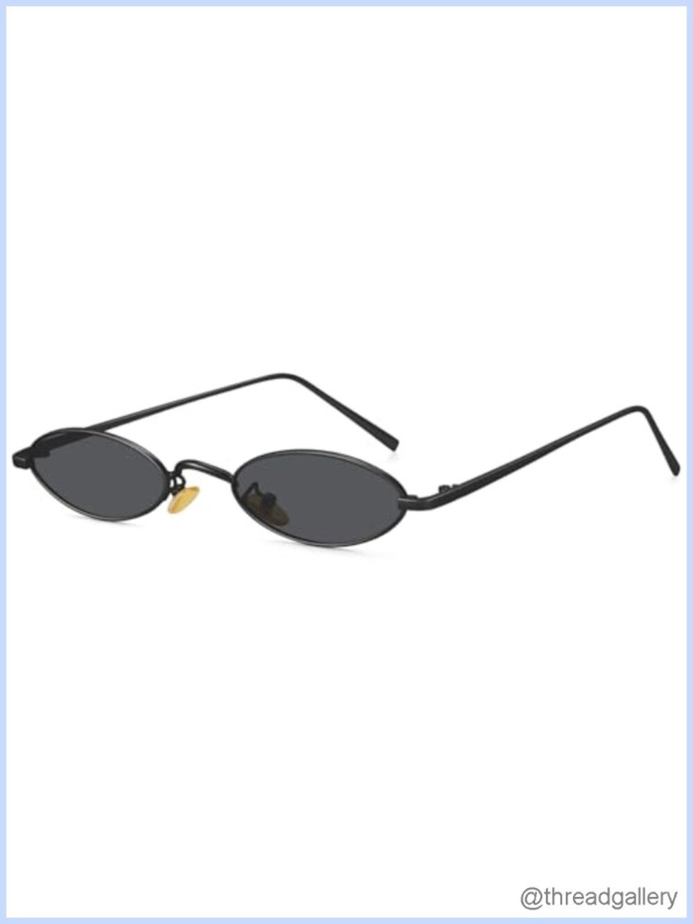 Retro 90s Small Oval Sunglasses Narrow Metal Frame UV400 Unisex